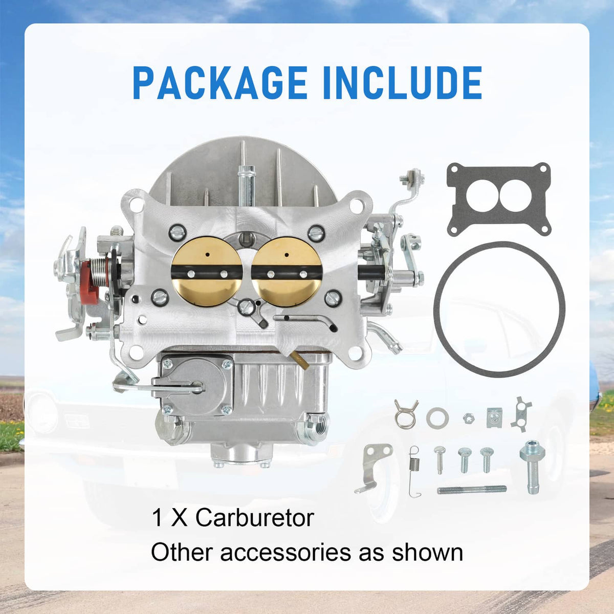 Solidspare Carburetor 500 CFM 2 Barrel Fit For 0-4412S Carb 2300 Manual Choke CJ5 CJ7