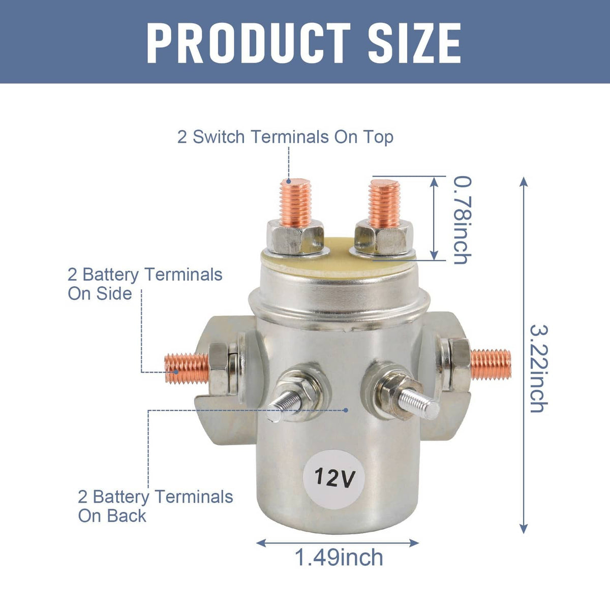 Solidspare 2X 6 Terminal 12V Continuous Duty Switch Relay Solenoid For Autocrane Boom Winch