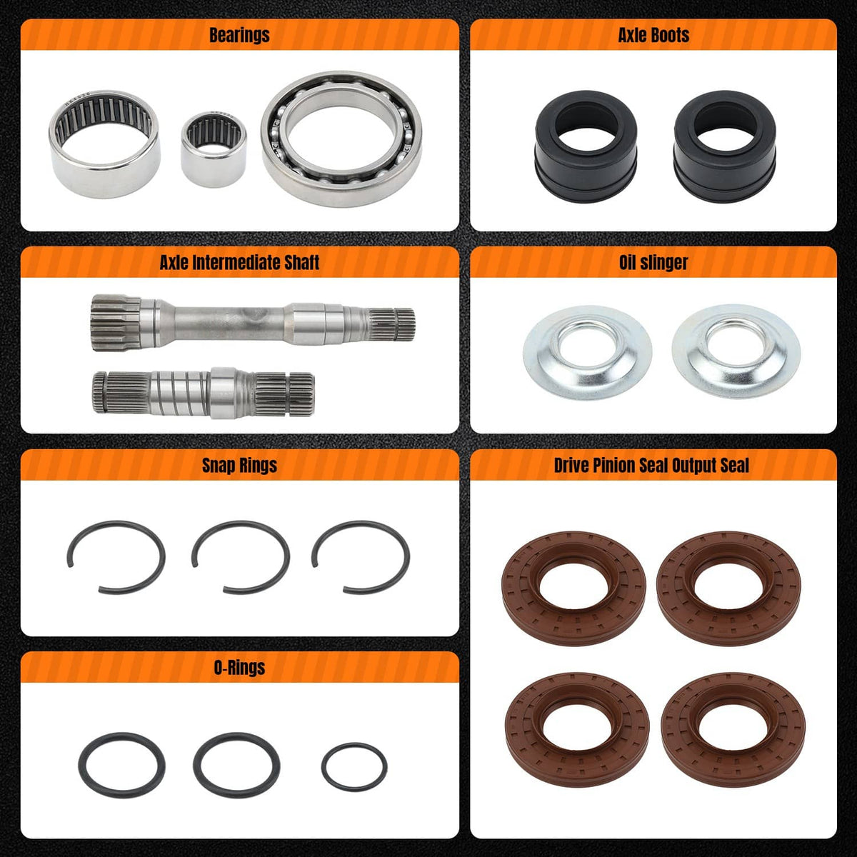 Solidspare Front Differential Axle Rebuild Kit w/ Intermediate Shaft For RAM 1500 3.6L V6