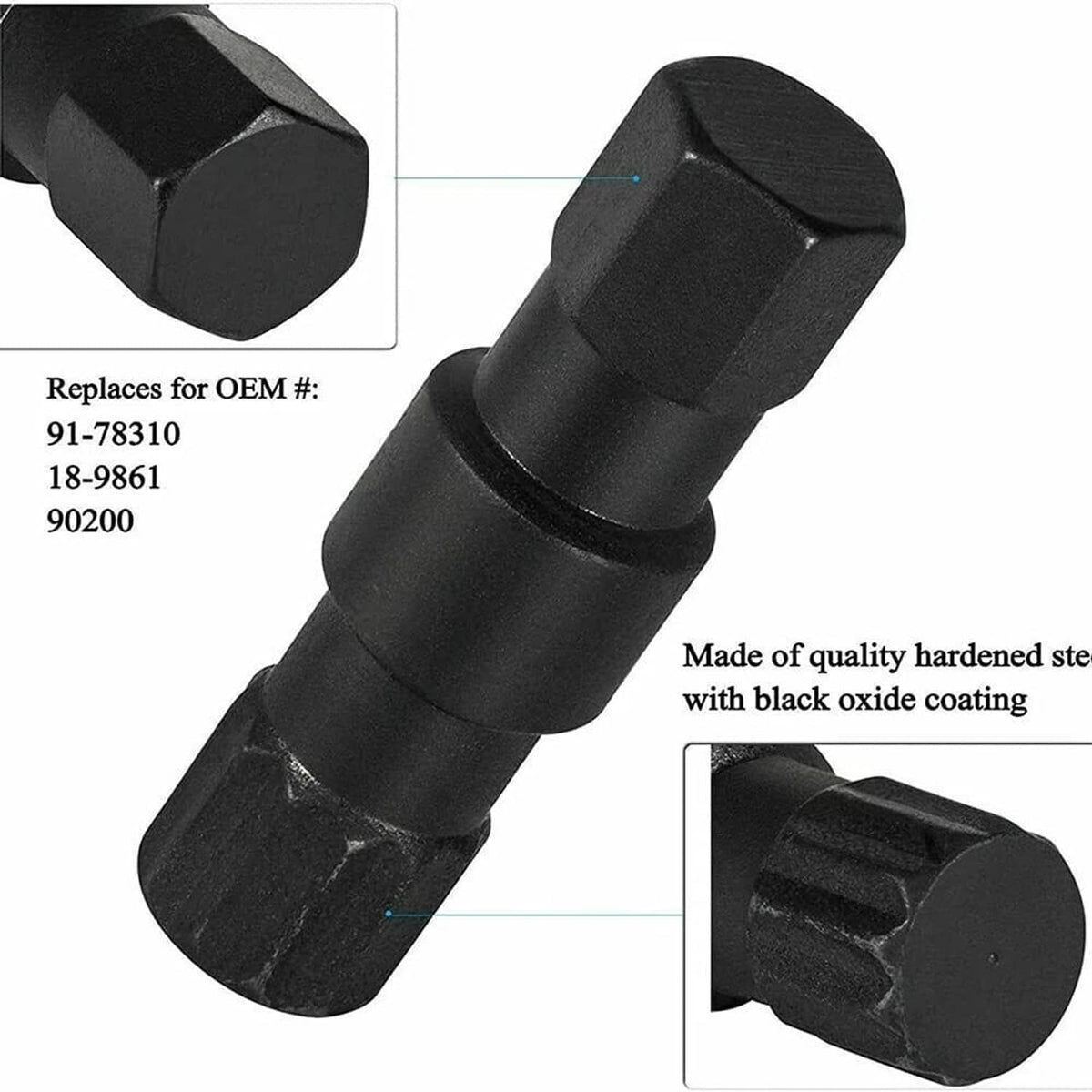 Solid Spare Hinge Pin Tool for Mercruiser Gimbal Housing Pivot Pin replaces 18-9861 91-78310
