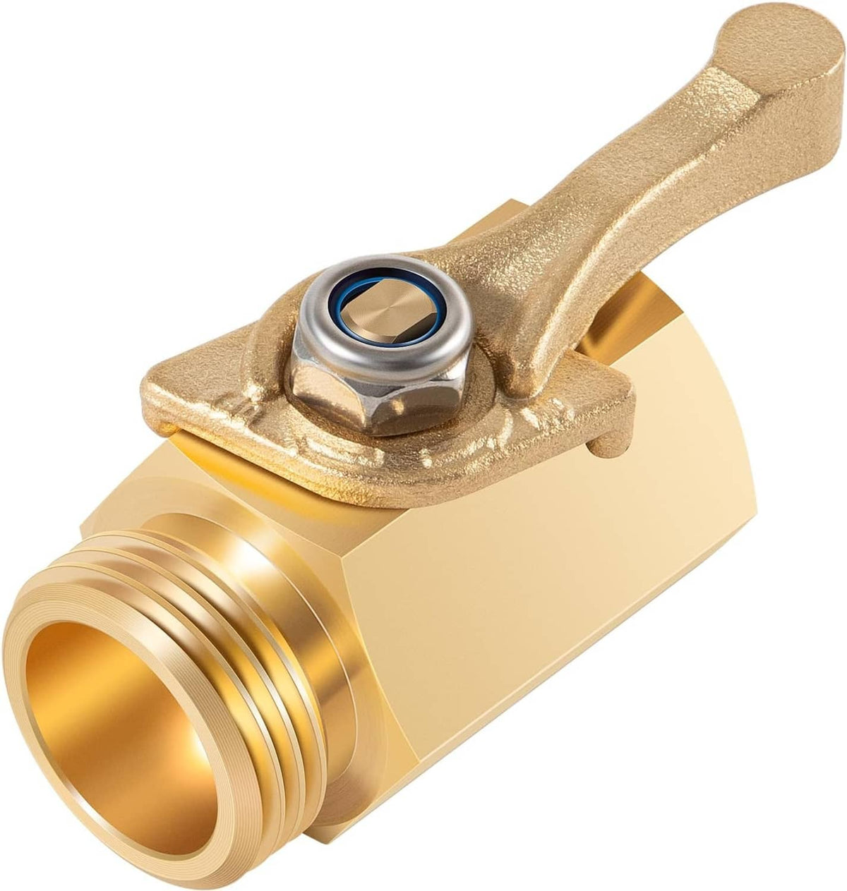 Solidspare 12353 Heavy-Duty Brass Shut-Off Valve 3/4” Hose Thread Full Flow 1/2” Opening