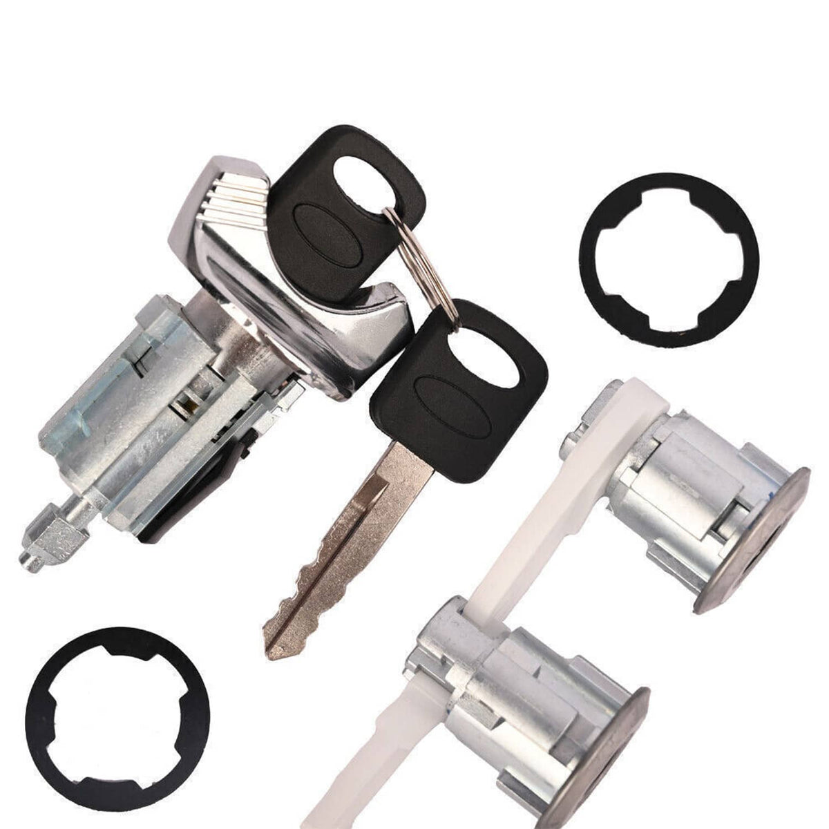 Solidspare Ignition & Door Lock Cylinder Set For 92-96 Ford Bronco F-150 250 350 Keyed Alik