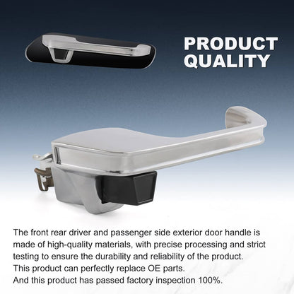 Solidspare Pair Chrome Outside Exterior Door Handle LH & RH Set For Chevy GMC Pickup Truck