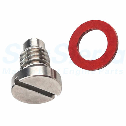 Solid Spare Slot Head Drain Fill Plug Screw & Gasket Kit For Yamaha Outboards Lower Unit 2Pc