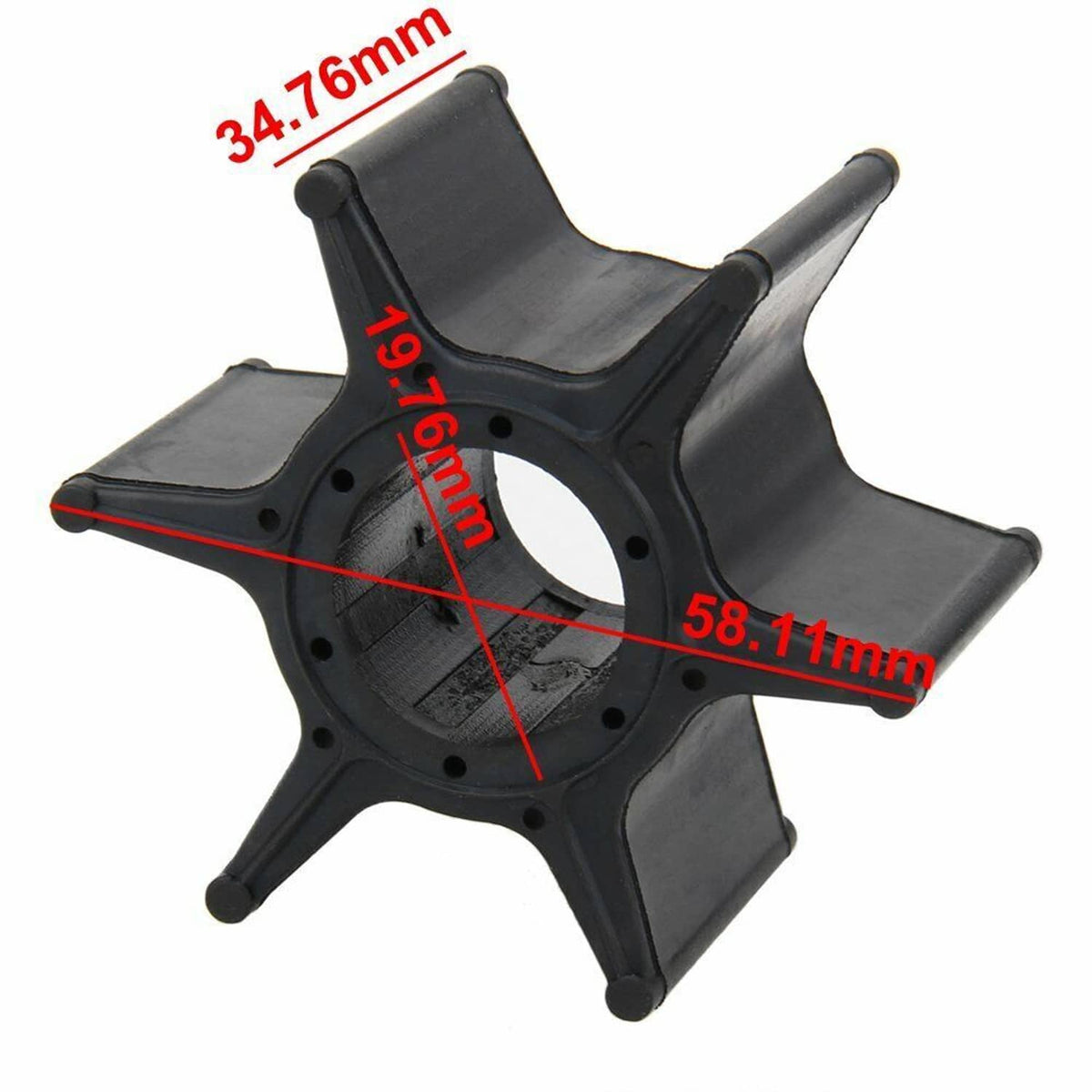 Solid Spare Outboard Water Pump Impeller For Yamaha 75-100HP 4Stroke 67F-44352-00-00 18-3042