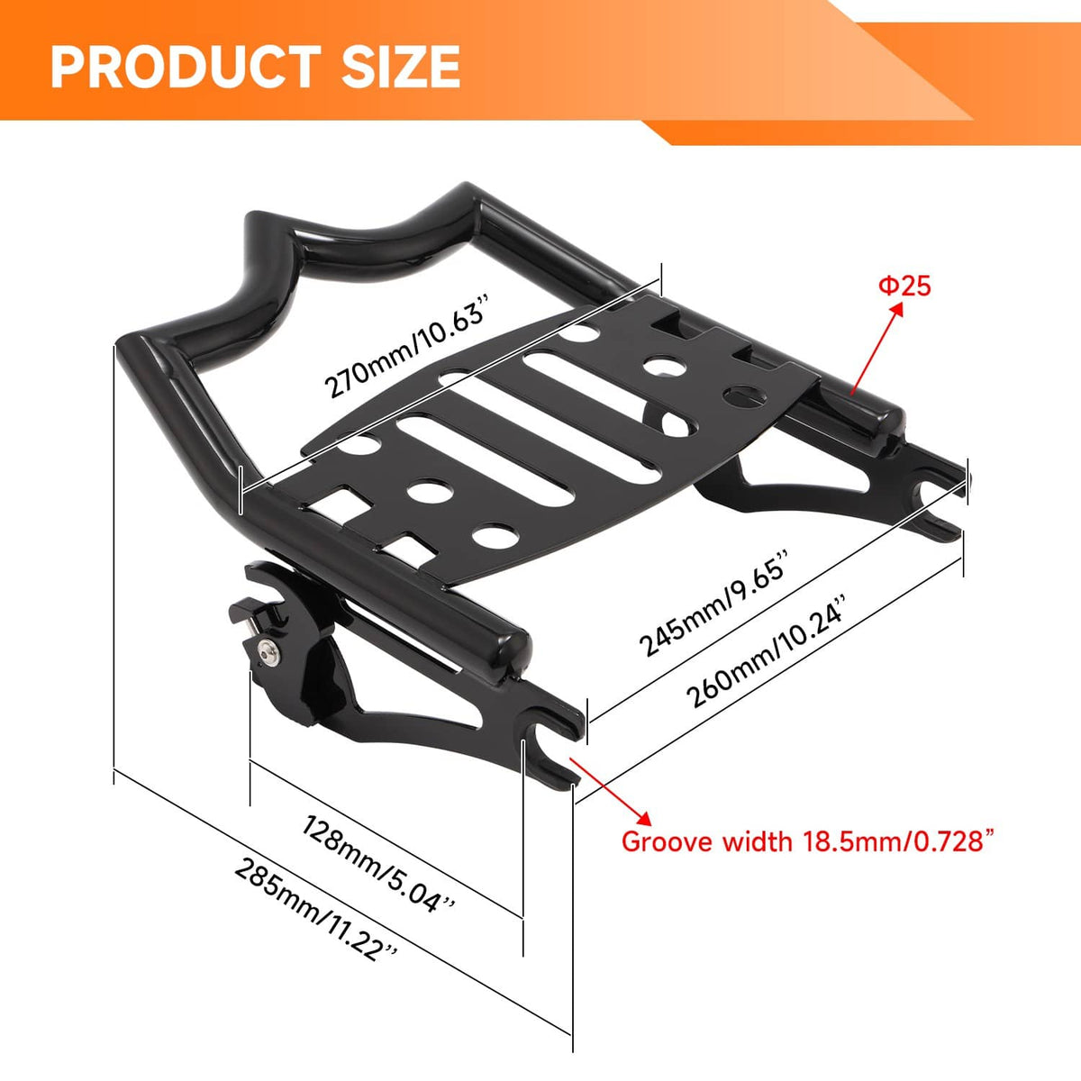 Solidspare Detachable Luggage Rack for Harley Touring 2009-2025 Street Road Electra Glide