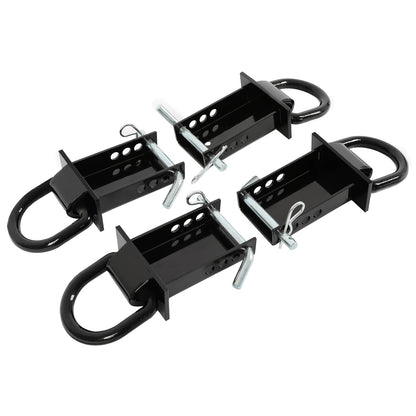 Solidspare Heavy Duty 4 Pack Trailer Adjustable Stake Pocket D-Ring Zinc 2”×4" 16200LBS