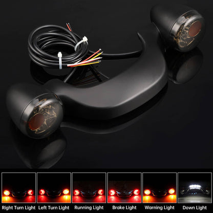 Solidspare Rear Bullet Brake LED Light Bar Turn Signals For Harley Road King Street Glide