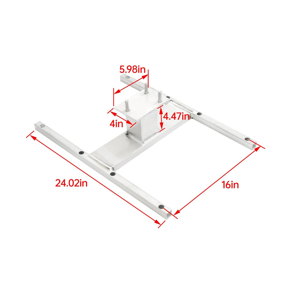 Solidspare Aluminum H-Mount Spare Tire Carrier 5-Lug Wheel, 16" Stud Spacing Trailer Mount