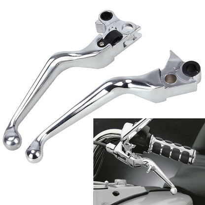 Solidspare 1 Pair Chrome Hand Levers Clutch Brake for Harley Sportster Softail Dyna Touring