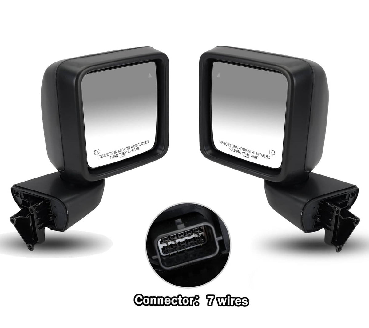 Solidspare Rear Mirror w/Blind Spot Left & Right Side For 2018-2025 Jeep Wrangler Gladiator