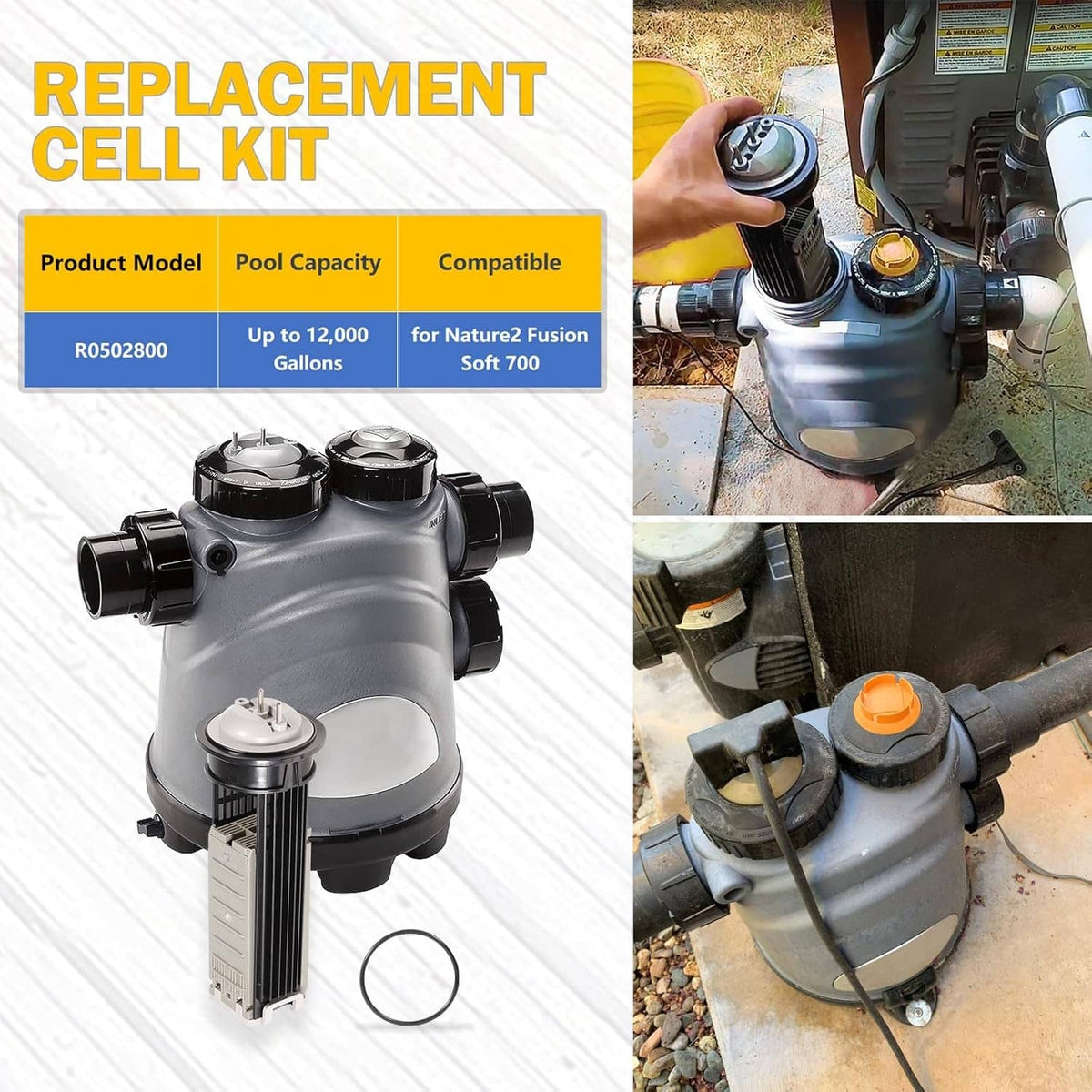 Solidspare for Zodiac R0502800 Nature2 Fusion Soft 700 Replacement Cell Kit for Pools Rings