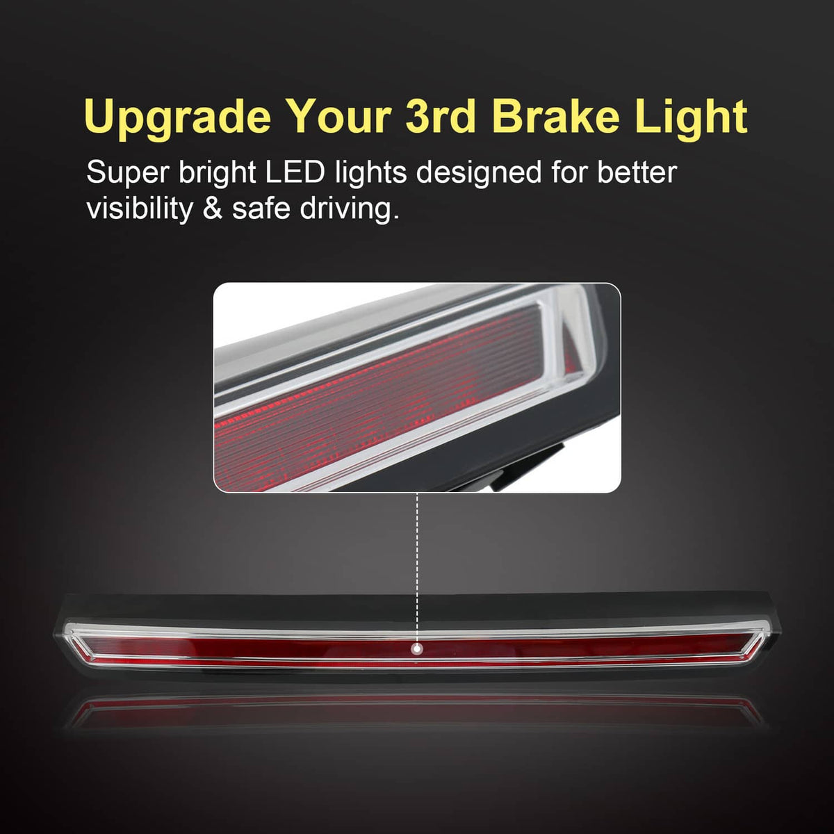 Solidspare FOR GMC YUKON CADILLAC ESCALADE THIRD BRAKE LIGHT HIGH MOUNT STOP LAMP 2015-2020