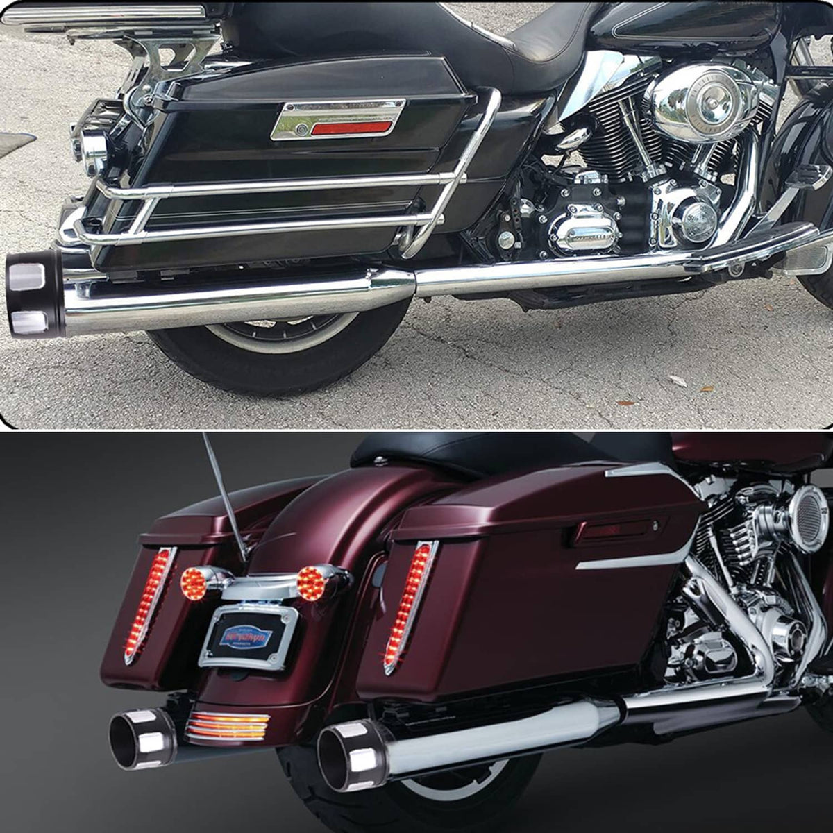 Solidspare For Harley Electra Glide / Road Glide / Street Glide 1995-2016 DNA Exhaust Pipes
