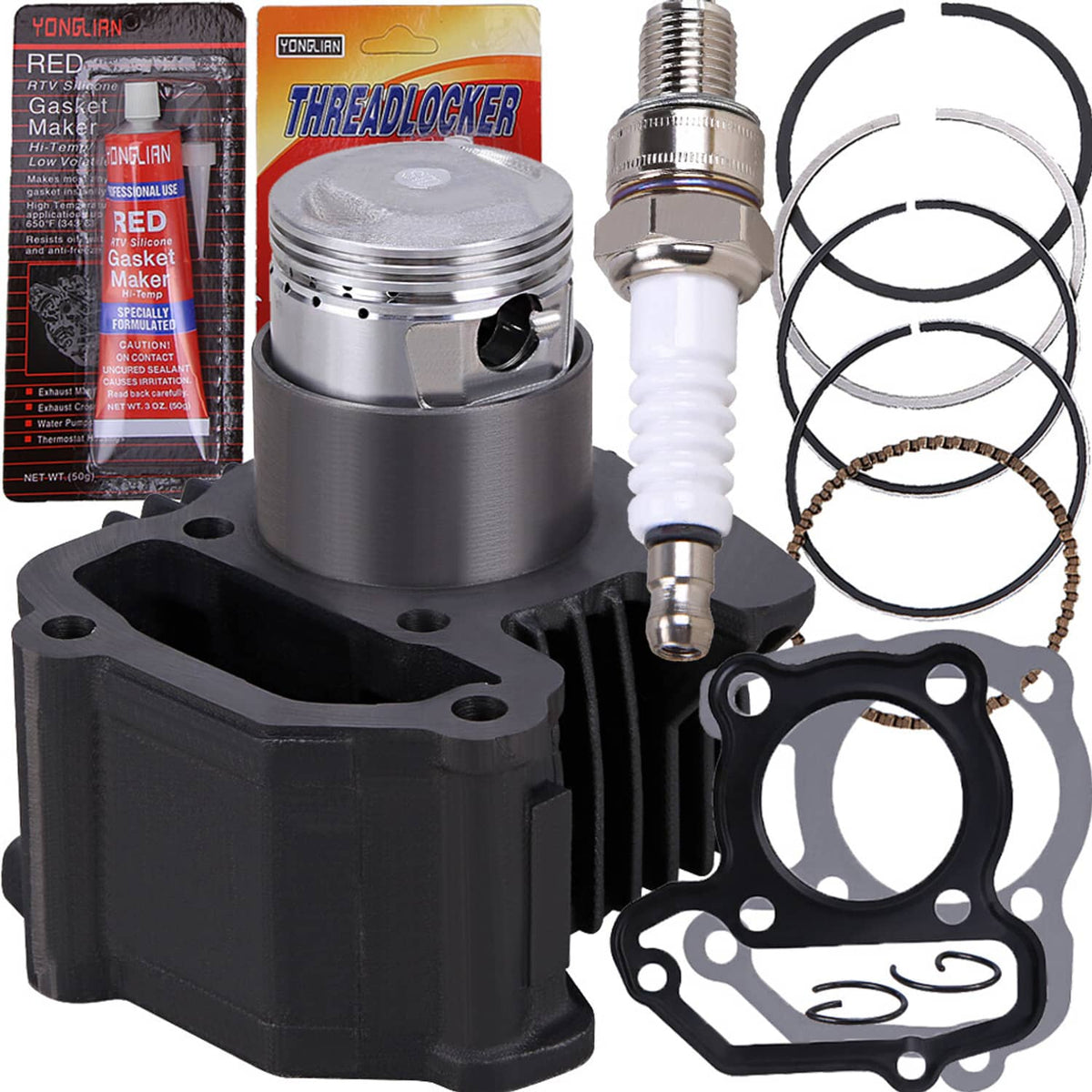 Solidspare For Yamaha Badger Moto-4 Raptor 80 47mm Engine Piston Cylinder Top End Kit US