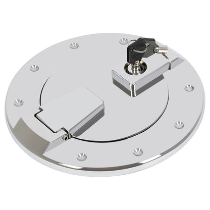 Solid Spare For Hummer H2 2003-2009 Locking Fuel Door Gas Tank Cap Cover Aluminum Chrome