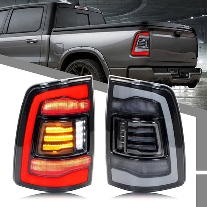 Solidspare Pair LED Tail Light for 2009-2018 Dodge Ram 1500 2500 3500 Rear Light Clear Lens