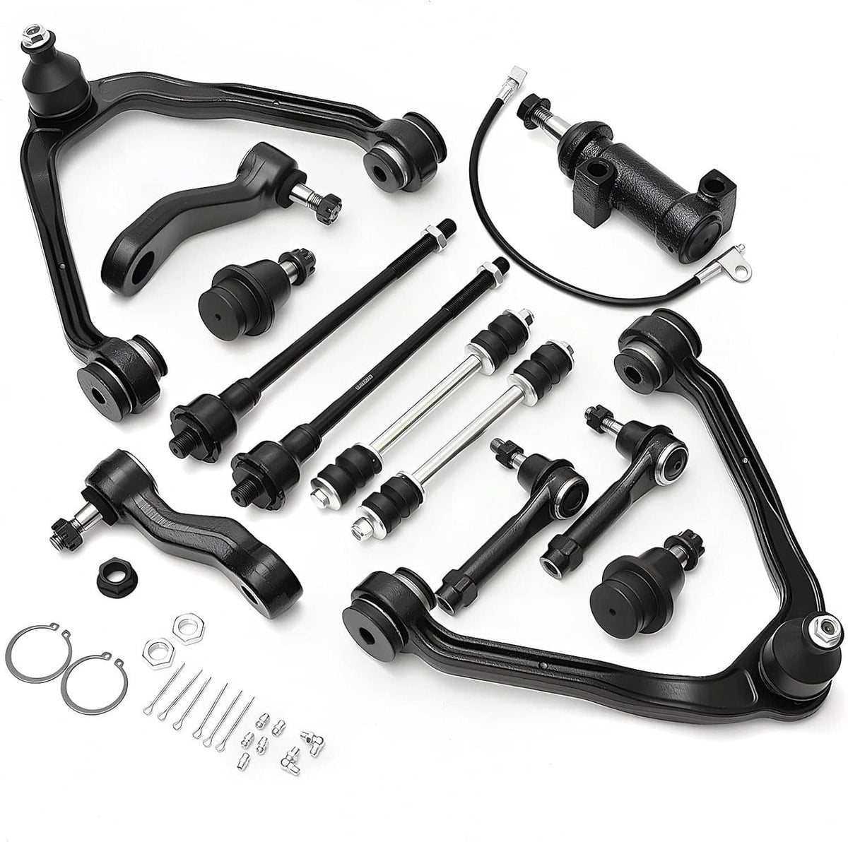 Solidspare 13Pcs Front Upper Control Arms Tie Rods Idler Arm Kit For Chevy Silverado 1500