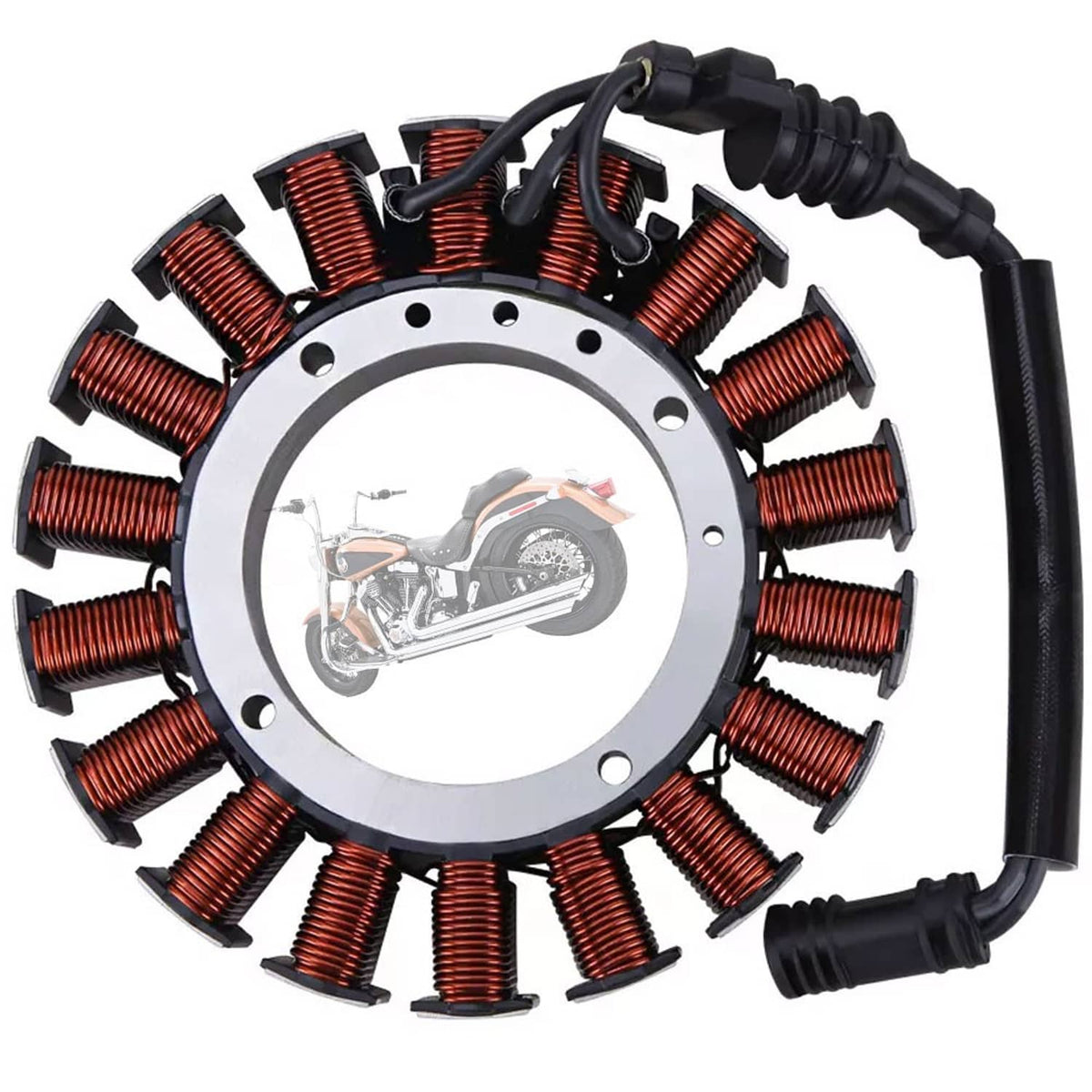 Solidspare Motorcycle Stator For Harley Softail/Dyna/FatBoy/Softail Slim 30017-08A 12V 40A