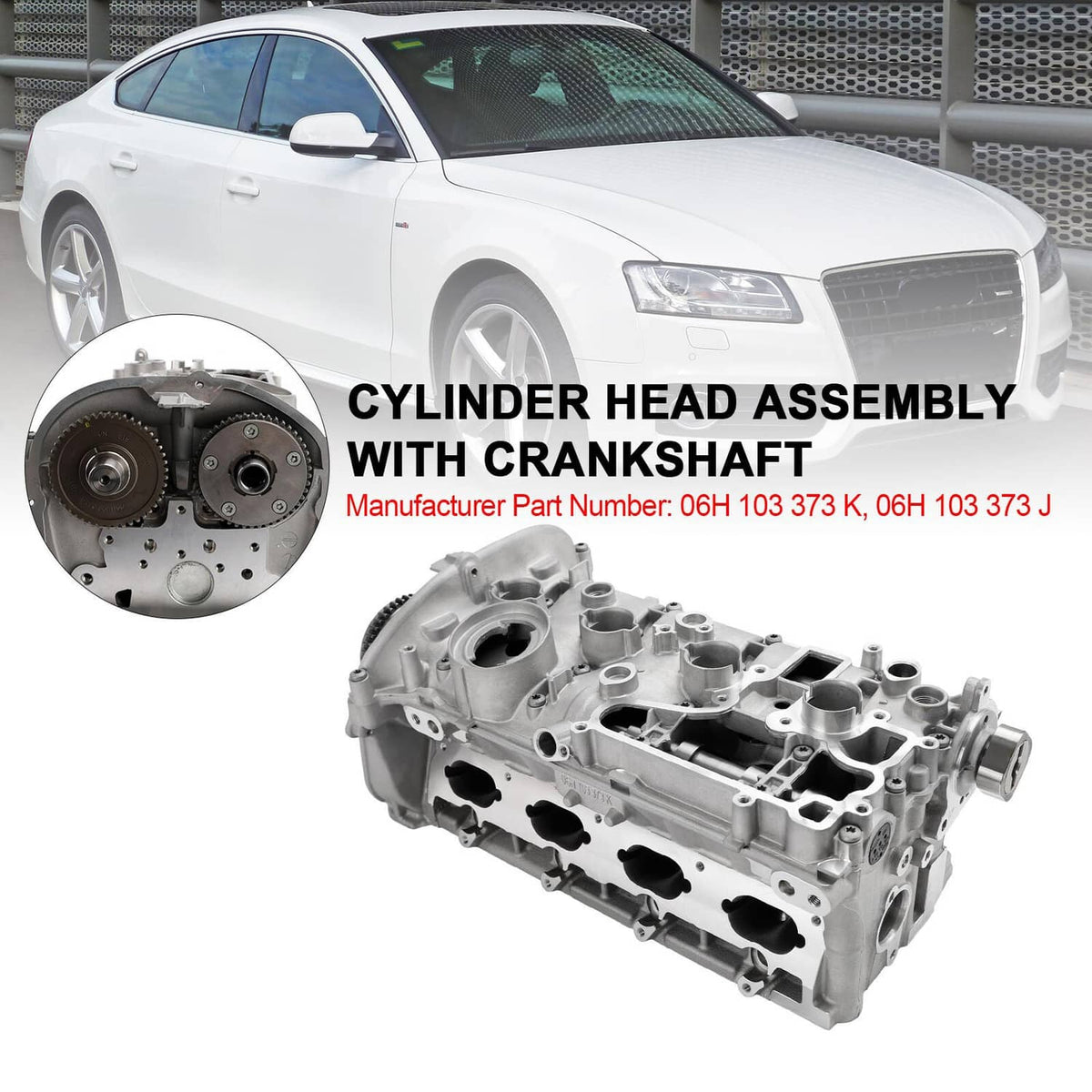 Solidspare EA888 Cylinder Head Assembly For Audi A4 A5 A6 CAEA CAEB CPMB CAED 06H103373K