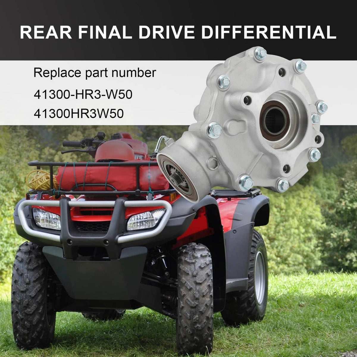 Solidspare Rear Differential 41300-HR3-W50 For 2017-19 Honda TRX420 Rancher TRX500 Foreman