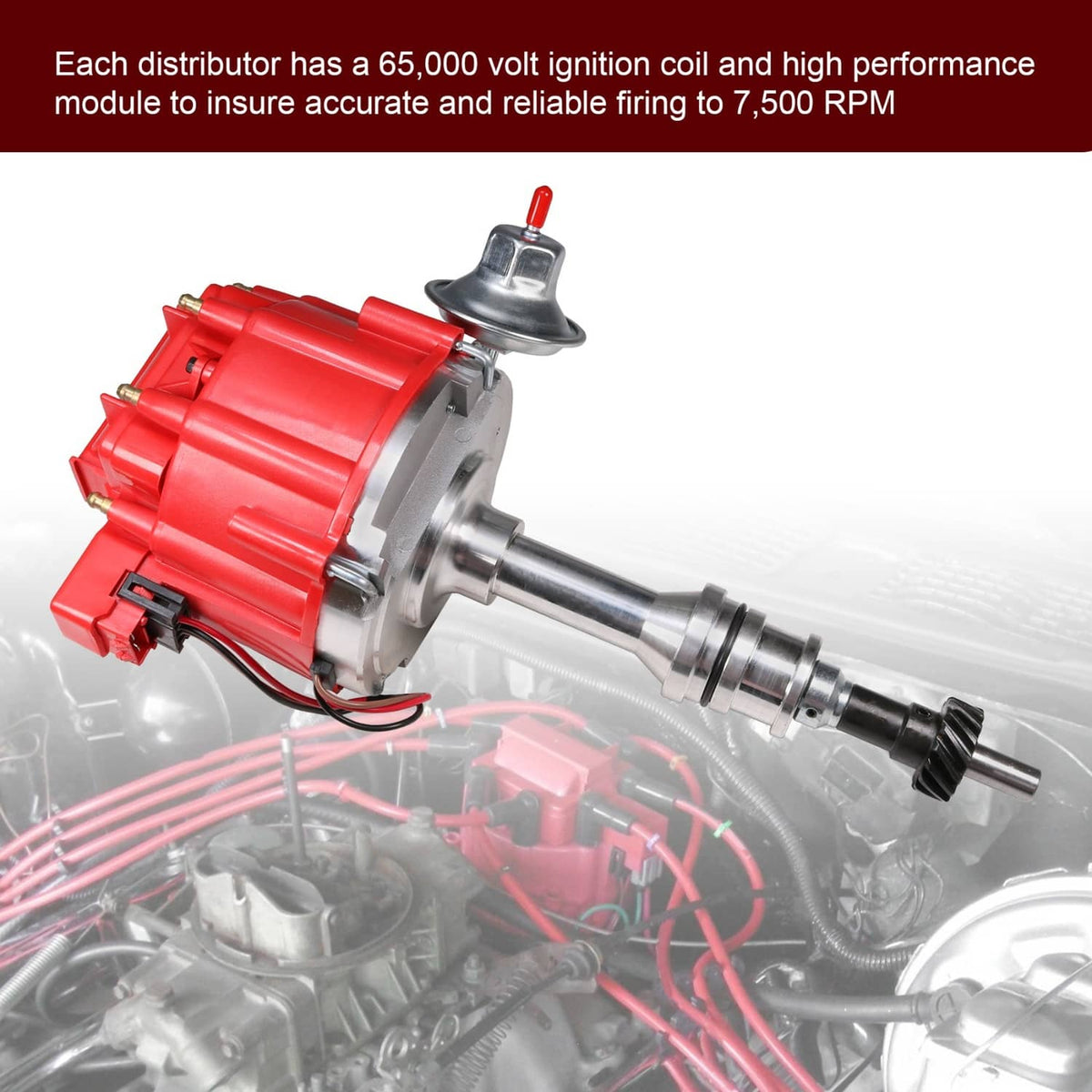 Solidspare HEI Distributor For Ford 429 400 460 351C 351M W/ Module 65,000 KV Coil 7500 RPM