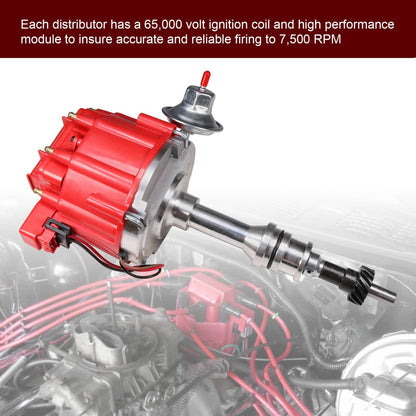 Solidspare HEI Distributor For Ford 429 400 460 351C 351M W/ Module 65,000 KV Coil 7500 RPM
