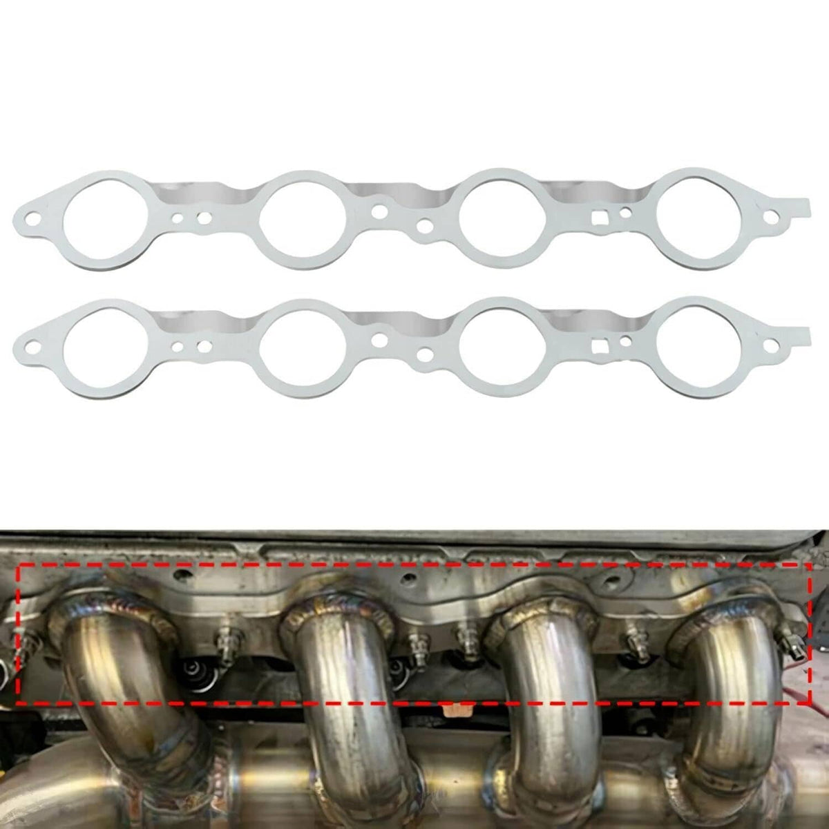 Solidspare NEW LS MLS Manifold Header Gasket Pair W/Bolts For LS1 4.8 5.3 5.7 6.0 6.2L