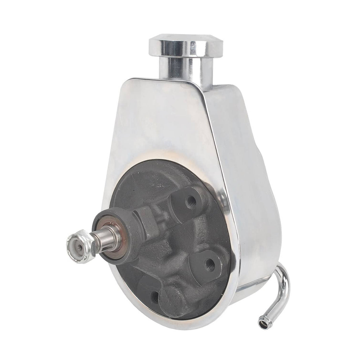 Solidspare New Chrome Power Steering Pump w/ Bracket & Pulley Kit For SBC Chevy 350 305
