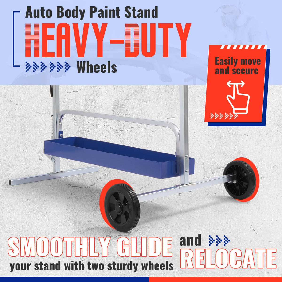 Solid Spare Painting Repair Rack 360° Rotating Paint Stand For Auto Body Door Bumper Hood