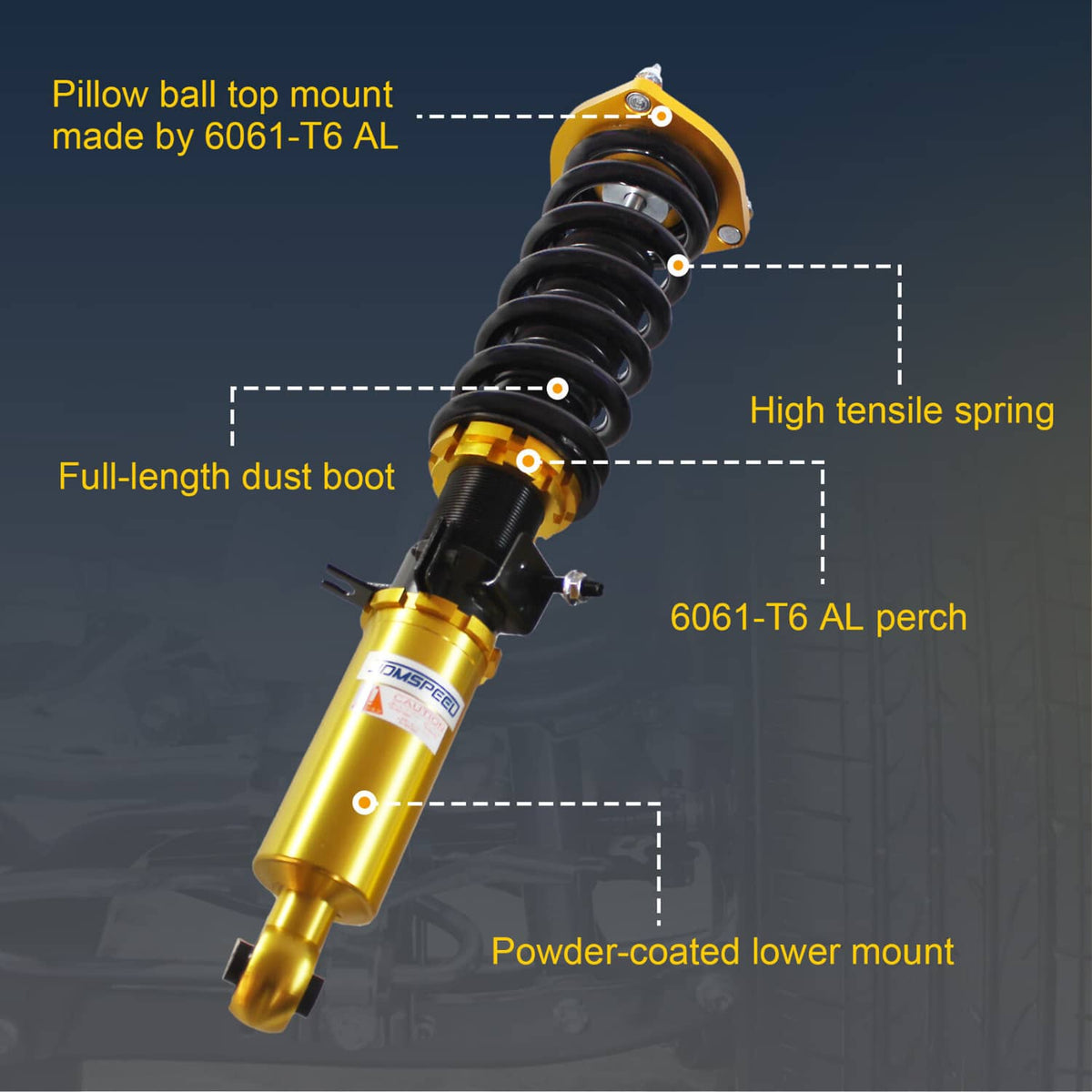 Solidspare Coilover Struts Kits For 2008-2011 Infiniti G37 Couple/Sedan RWD Adj.Height