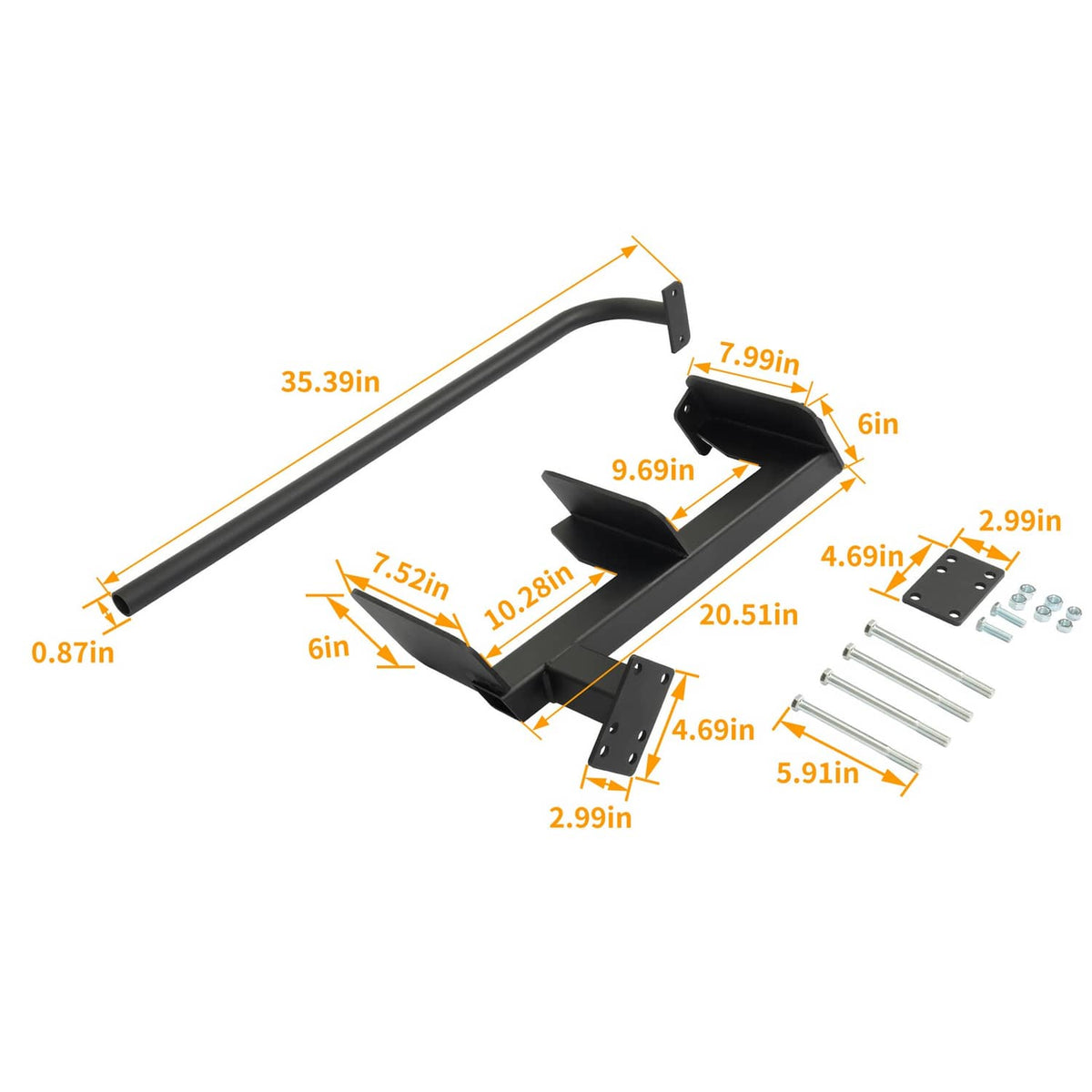 Solidspare Fits Universal Trailer Tongue 460 Lbs Boat Trailer Steps 3-Step Ladder W/Handle