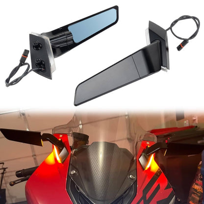 Solidspare Rearview Wing Mirrors with LED Turn Signal Light for BMW S1000RR 2019-2024 2025