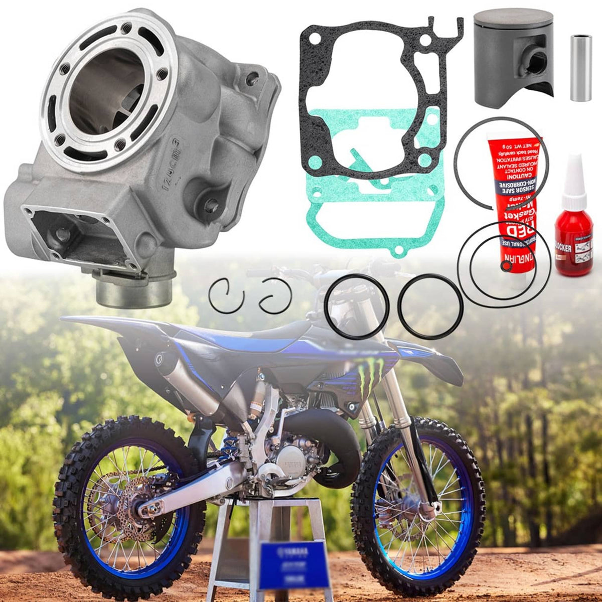 Solidspare COMPLETE TOP END PISTON KIT W/ GASKETS FOR YAMAHA YZ125 YZ-125 2005-2021 US