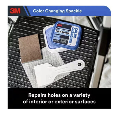 3M High Strength Hole Repair Kit, Color Changing Spackling Compound, 8 oz, Blue