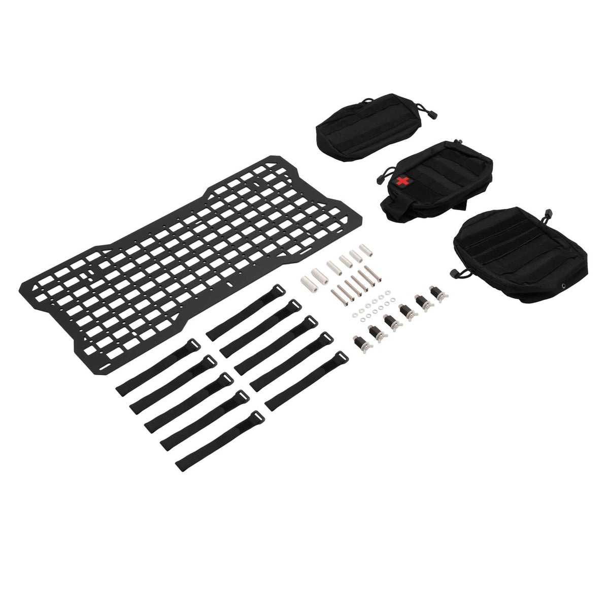Solid Spare For Jeep Wrangler JK 07-22 Aluminium Tailgate Tactical Molle Panel W/Storage Bag