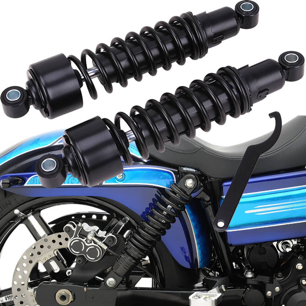 Solidspare Rear Shocks Absorber 298mm For Harley Road King Electra Street Glide Tour Glide