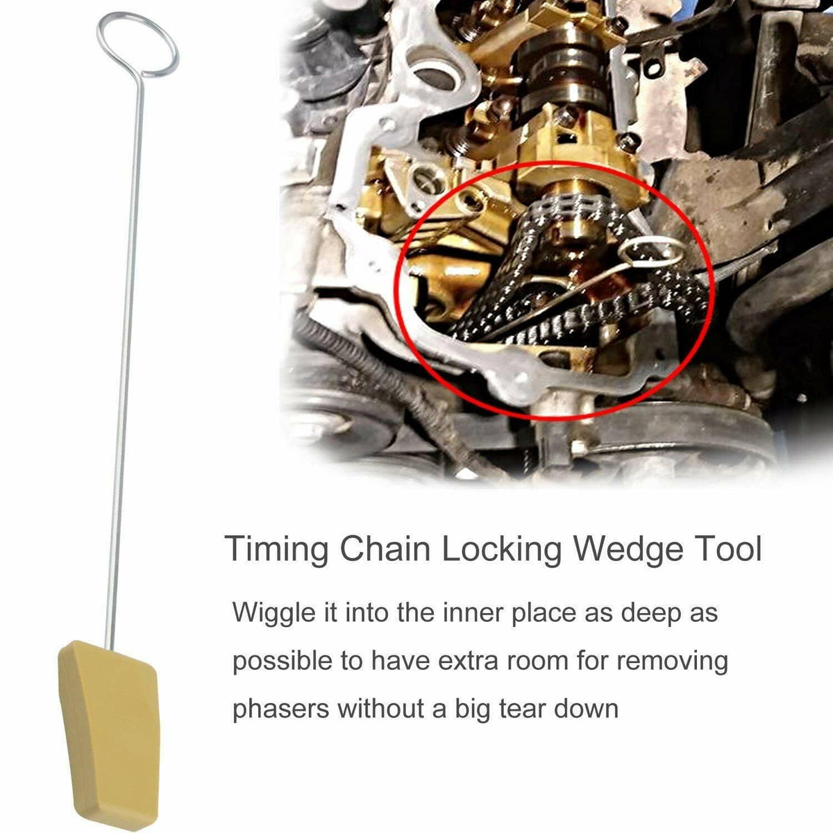 Solid Spare 2X Cam Phaser Lock Out Kit + Timing Chain Locking Wedge Tool For Ford 5.4L 4.6L