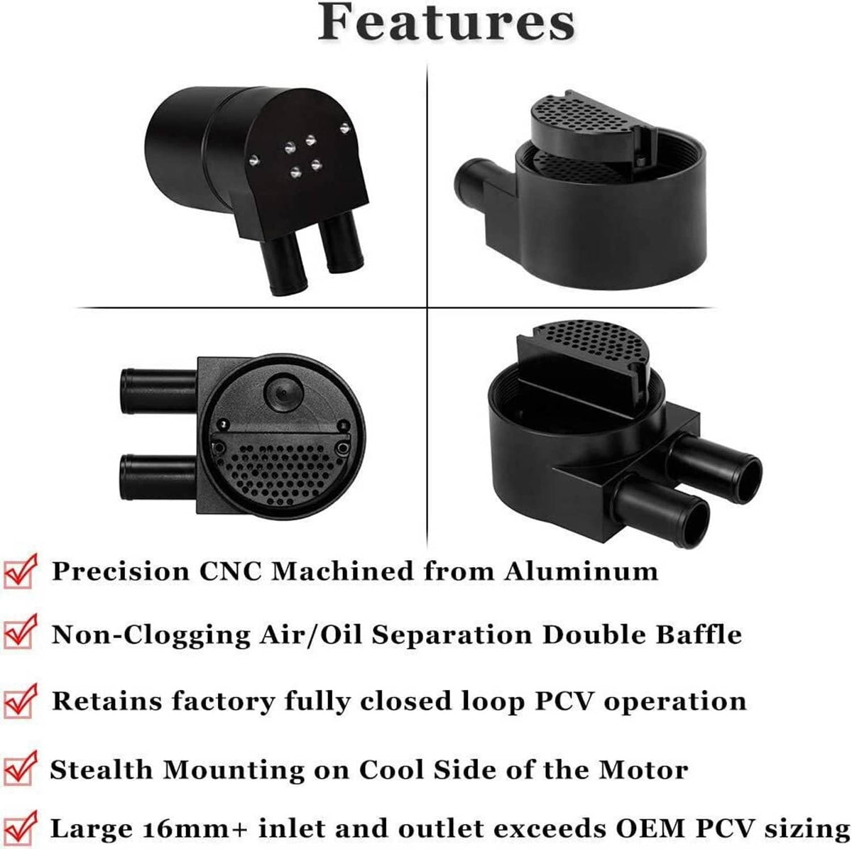 Solidspare Reservior Oil Catch Can Tank For BMW N54 335i 135i E90 E92 E82 2006-2010 Black