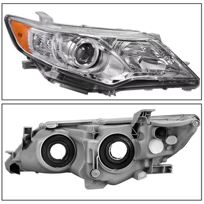 Right+Left Headlights For 2012-2014 Toyota Camry Halogen Type Chrome Projector