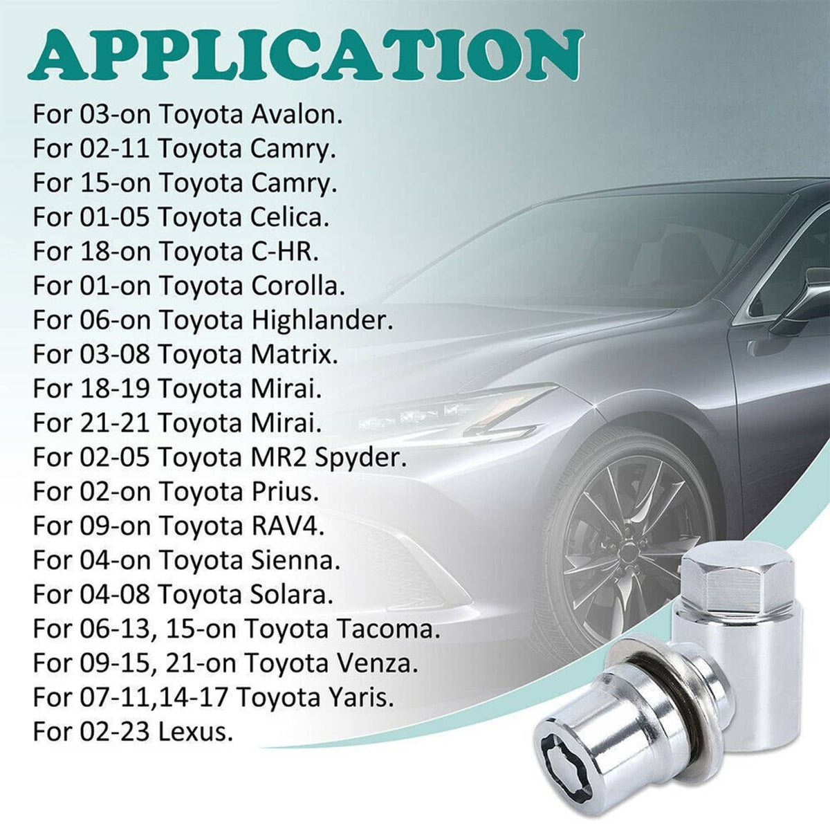 Solidspare Alloy Wheel Lock Lug Nut Set For Anti Theft For Toyota and Lexus 00276-00900
