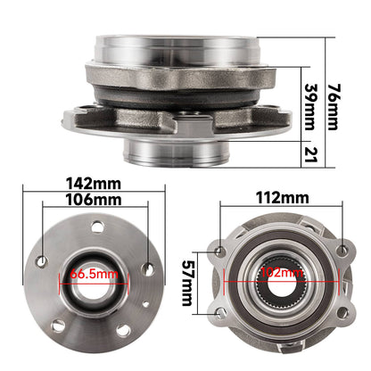 Solidspare 2 Front or Rear Wheel Hub Bearings Assembly for Audi A4 A5 A6 A7 A8 Q5 S4 513301