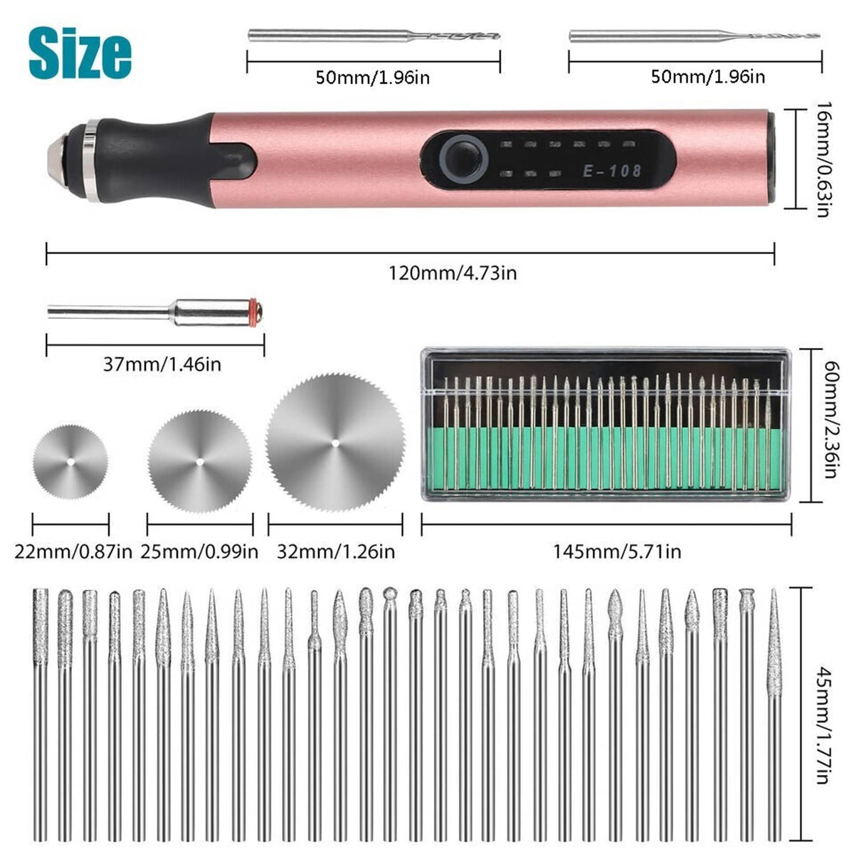 Solid Spare Engraving Pen with 33Bits Electric Cordless Rotary Tools Professional Engraver
