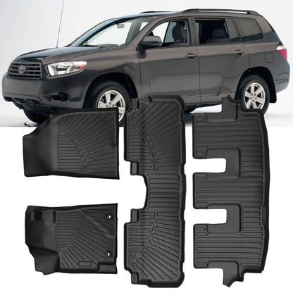 Solidspare All Weather Floor Mats Liners Set Fit For Toyota Highlander 2008-2013 Heavy Duty