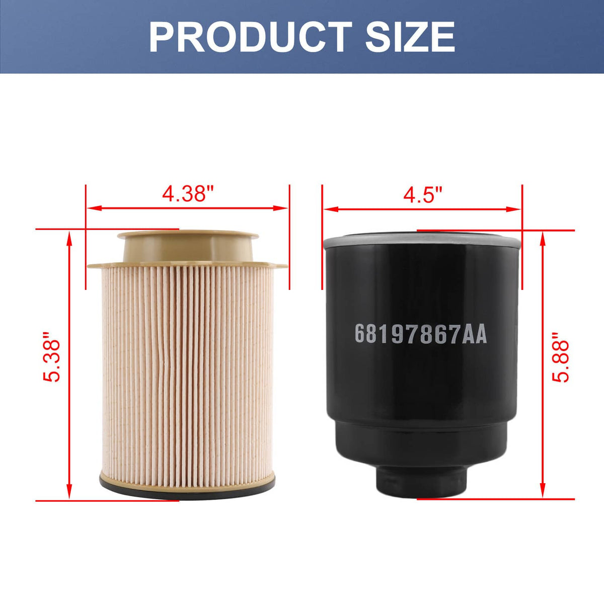 Solidspare Diesel Fuel Filter Kit For 2013-2017 Dodge Ram 6.7L Cummins 2500 3500 4500 5500