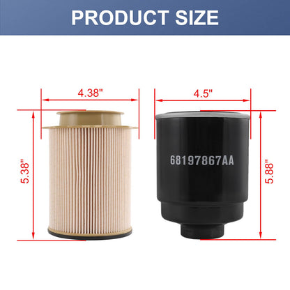 Solidspare Diesel Fuel Filter Kit For 2013-2017 Dodge Ram 6.7L Cummins 2500 3500 4500 5500