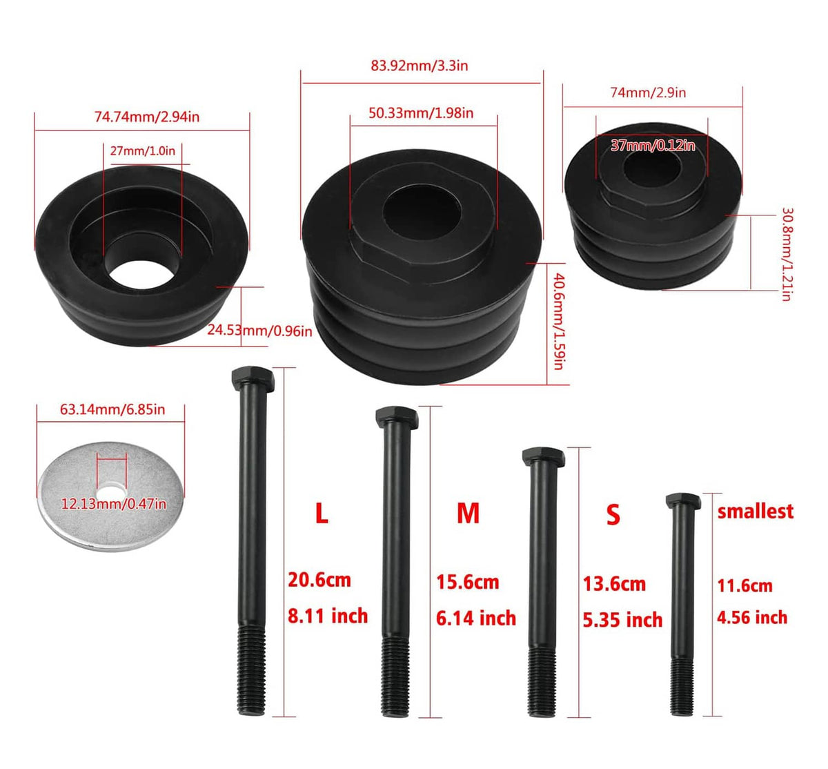 Solidspare KF04060BK Body Cab Mount Bushing Kit For Ford F250 F350 Super Duty 2/4WD 2008-16