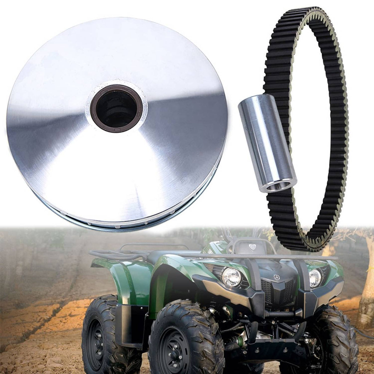 Solidspare Primary Sliding Fixed Clutch Sheave + Drive Belt For Kodiak 450 YFM450 2000-2006