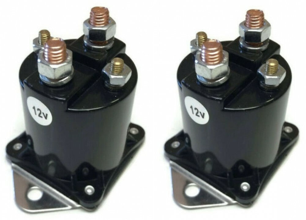 2 Pack- 12 Volt Solenoid for Gas Golf Cart Kart Buggy 4 Terminal OEM Replacement