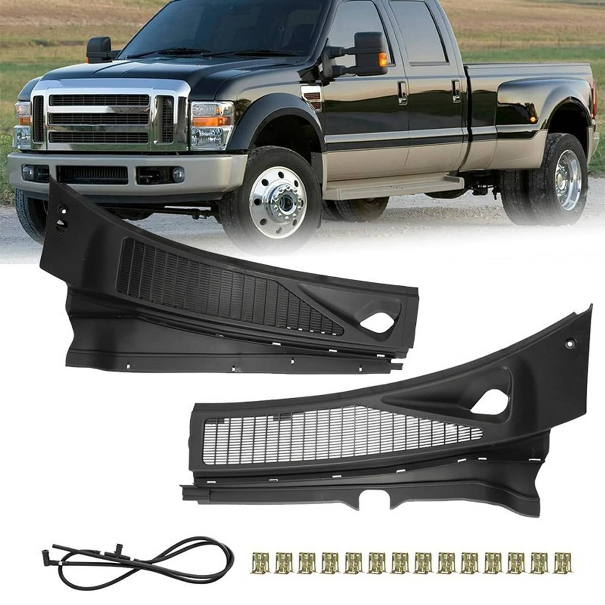 Solidspare Wiper Cowl Panel For Ford F250 F350 2008-2010 7C3Z-25022A69-AA 7C3Z-25022A68-AA